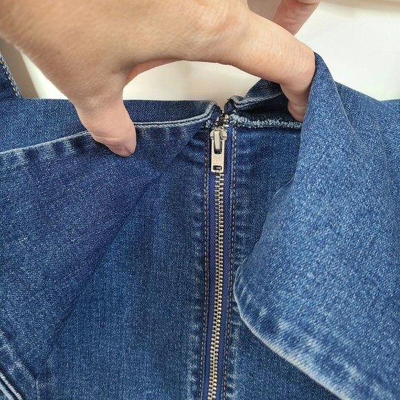 Alla Scala Denim Sleeveless Zipper Back Mini Dress Womens - Picture 4 of 6